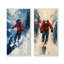 «Red Ski Big Air Accents With Blue I» - ensemble d'art mural 2 pièces-430916529-430916535