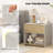Modern Style Nightstand 2-Tier Sofa Side Bedside Table w/ Drawer & Open Shelf-1865170023