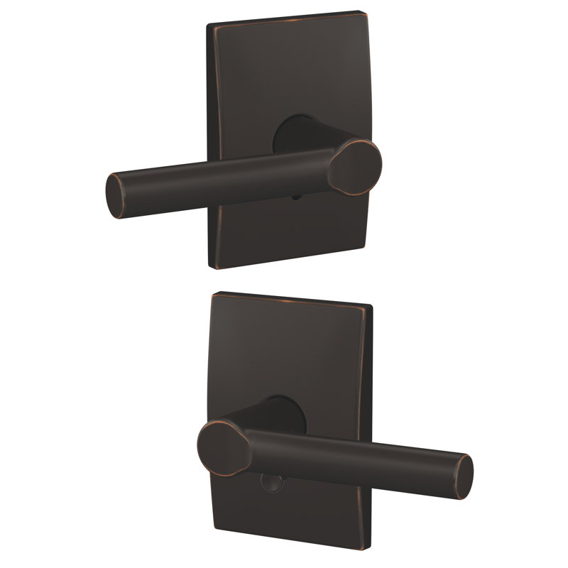 Custom Broadway Hall-Closet and Bed-Bath Lever with Century Trim, Aged Bronze
