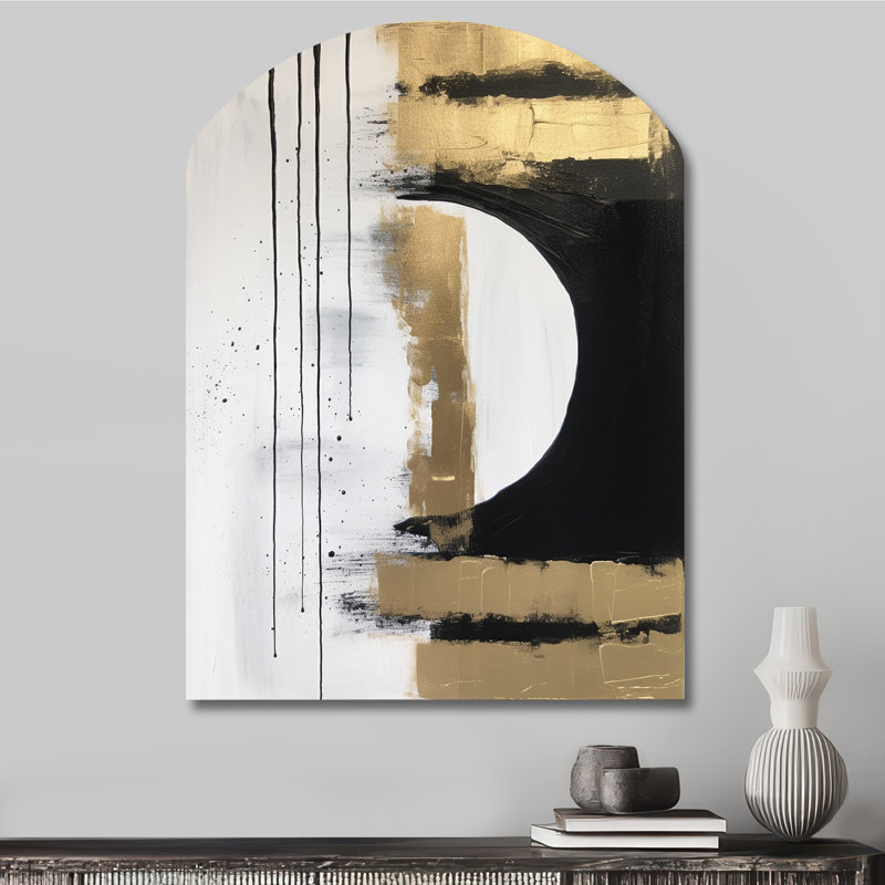 Golightly - Art abstrait en forme d'arche, art mural asymétrique, H 34 po x l 25 po