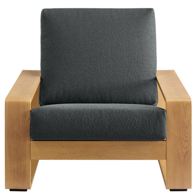 Lirienne Outdoor Patio Aluminum Faux Wood Armchair