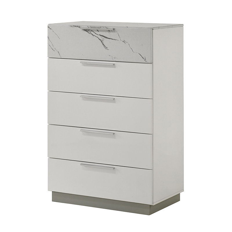 Witham 5-Drawer White Chest
