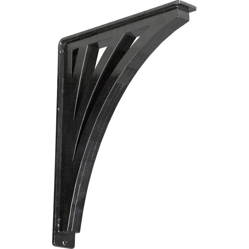 Support en fer forgé Nevio, H 15 po x l 2 po x P 12 po, Noir
