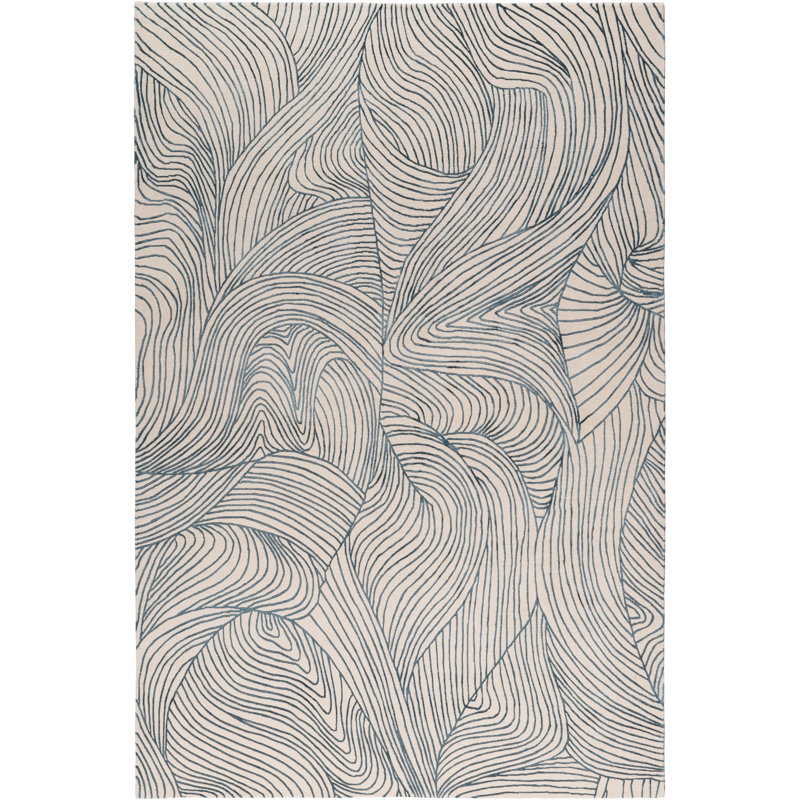 Adam Hunter Waves Blue Area Rug, Rectangle 12' x 16'