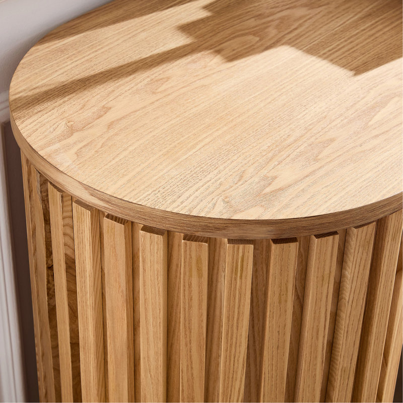 Table de salle à manger moderne de 58,92 po avec console courbée à rayures verticales et table de bout à conception verticale