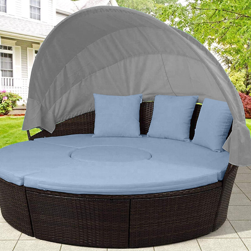 Coussin de lit rond de remplacement imperméable 66 po, Gris