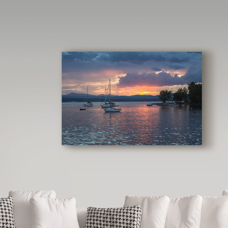 Soghomon «Dusk on Lake Champlain», reproduction de photo sur toile tendue, H 12 po x l 19 po x P 2 po