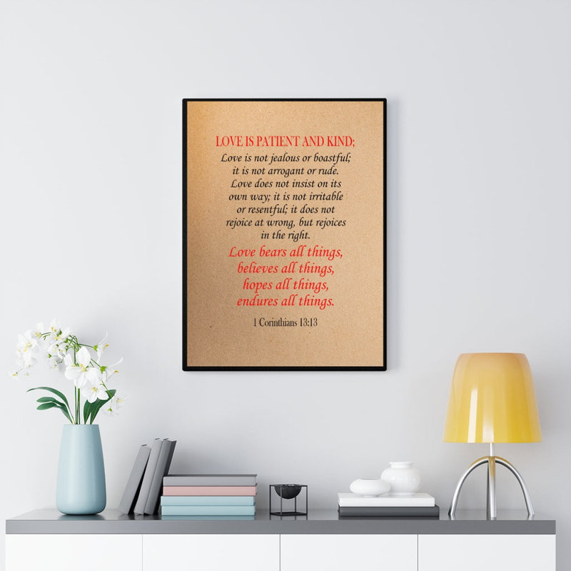Love Is First Corinthians 13:13 - Wrapped Canvas Print, 41cm H x 30cm W