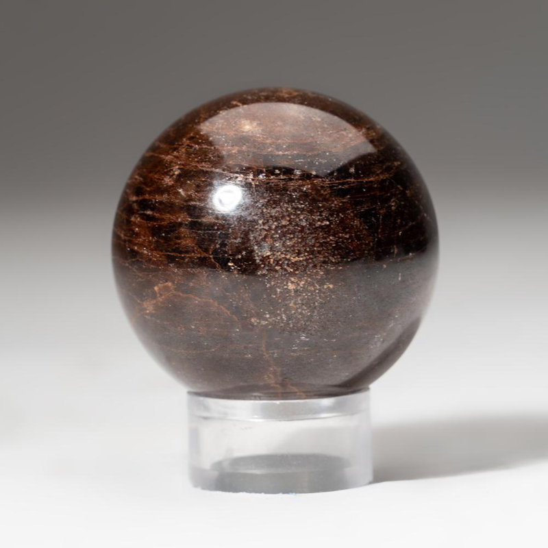 Polished Polychrome Sphere from Madagascar, 2.75" H x 2.75" W x 2.75" D, Gray/Black