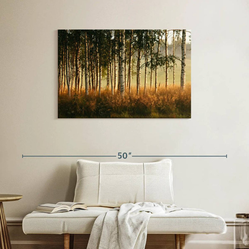 Forêt de bouleaux Harnek Grassy, H 26 po x l 39 po
