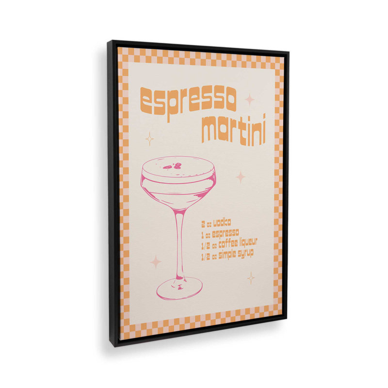 «Espresso Martini Cocktail» par Garima Dhawan, impression sur toile, H 16 po x l 12 po, Cadre flottant, Noir