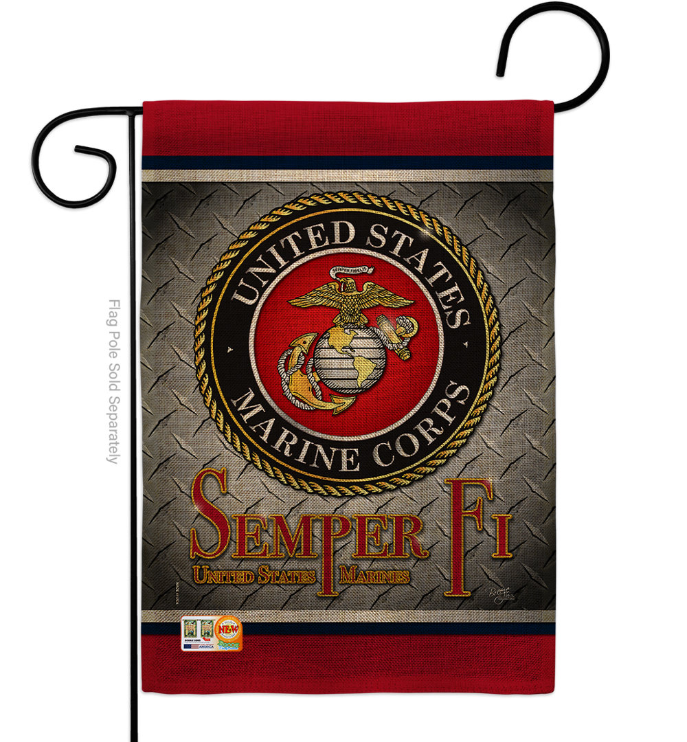 Double Sided 18.5'' H x 13'' W Garden Flag Breeze Decor Military