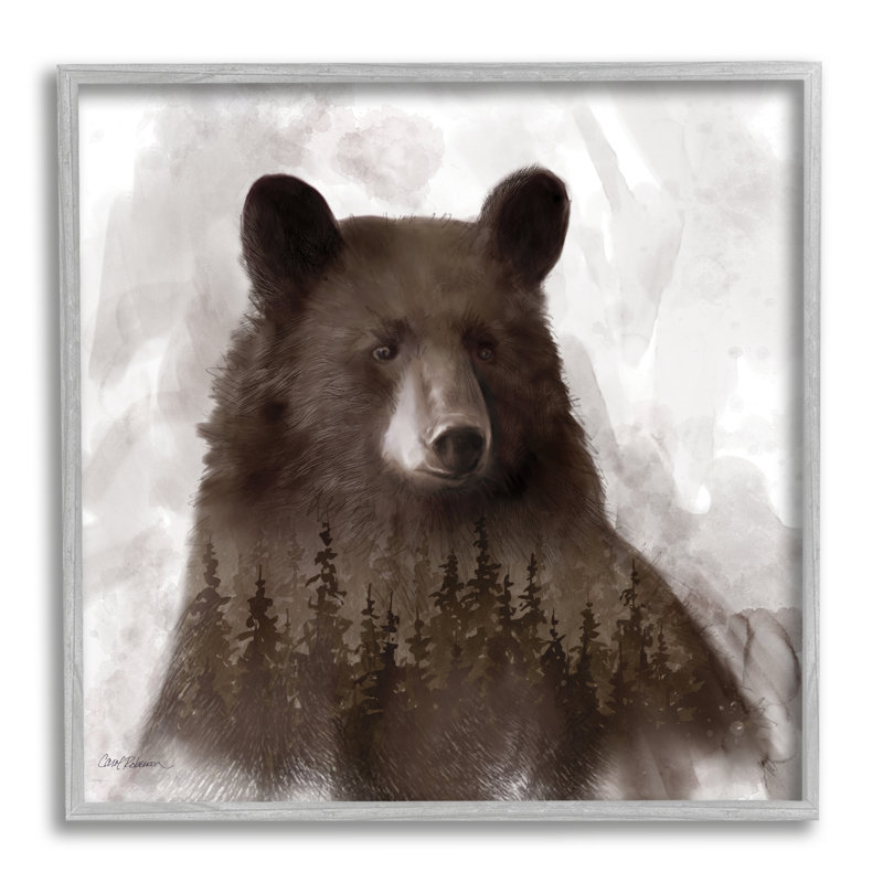 Woodland Brown Bear Portrait, H 12 po x l 12 po x P 1,5 po, Estampe numérique Farmhouse
