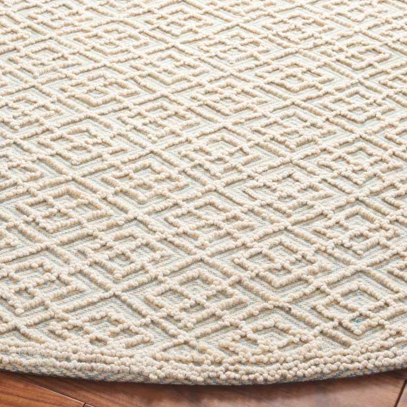 Tapis géométrique performance touffeté à la main MSR Trace Martha Stewart, Rond 6 pi
