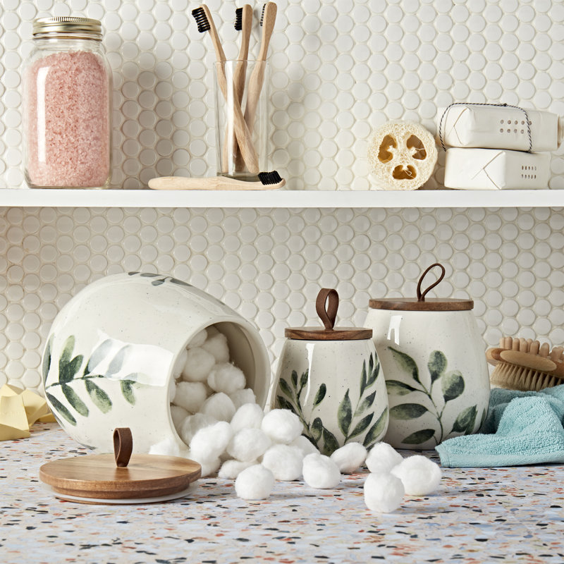 On the Counter Tabletops Gallery 3 piece Canister Set Greenleaf