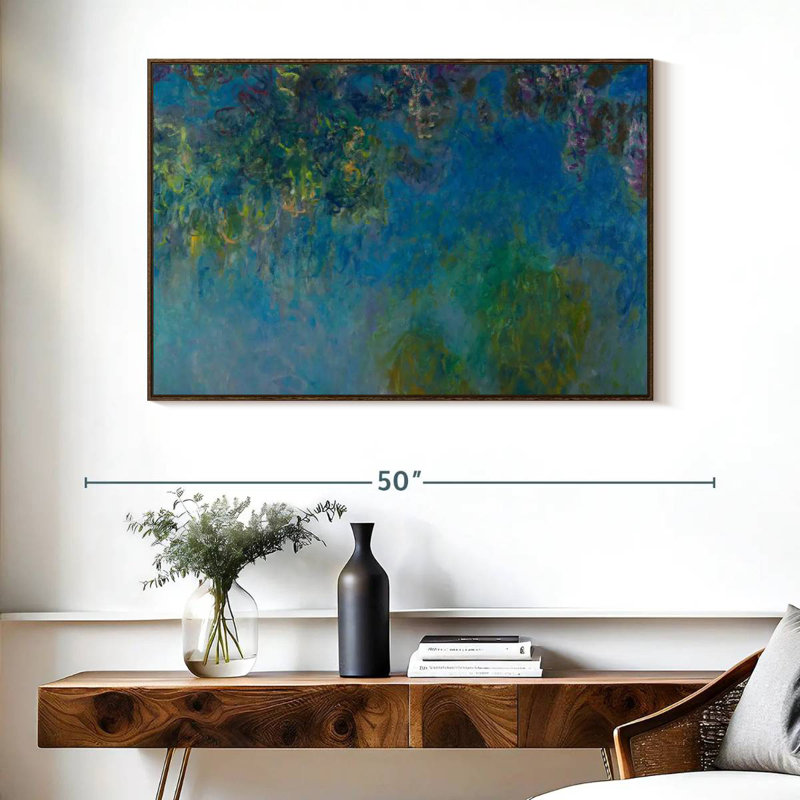 Wisteria 1925, Cadre flottant noyer, 40 po x 27 po