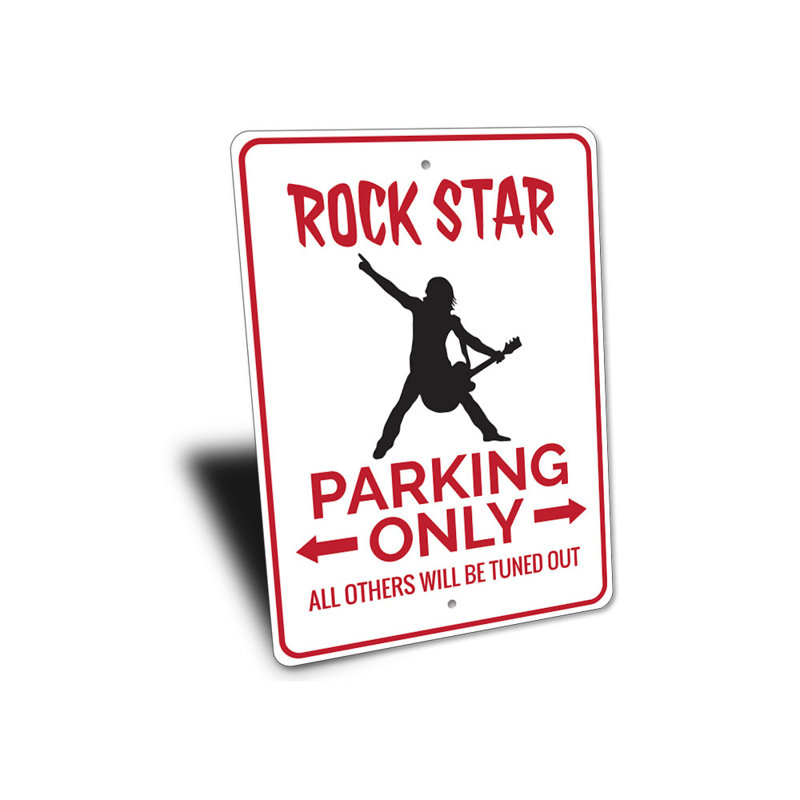 Enseigne de stationnement Rock Star, H 10 po x l 14 po x P 0,04 po