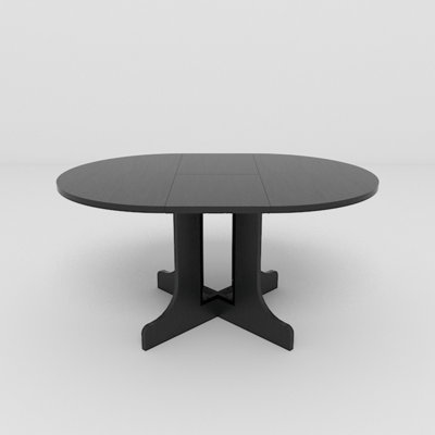 Dining Table For Farmhouse Kitchen 59X43 Inch Expandable Oval Table Top With Removable Leaf Trestle X Shaped Base Black by Ebern Designs