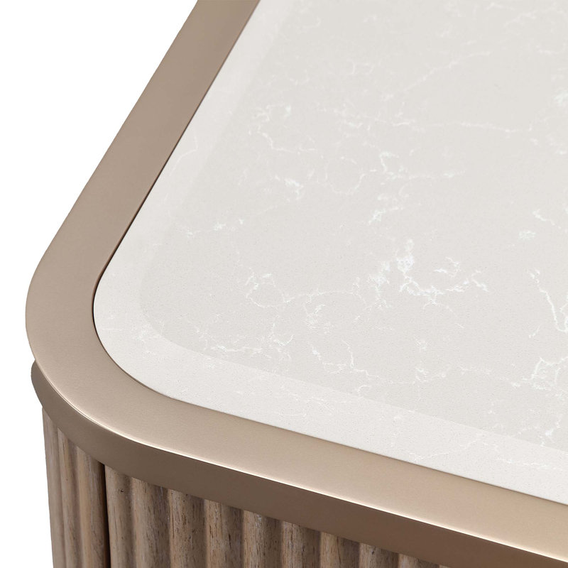 West Kensington 2-Drawer Nightstand - Medium Espresso, Tan