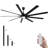 Oversized 84 In. Supper Large Industrial Black Ceiling Fan with Light