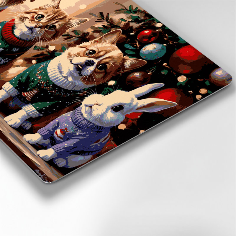 Art de Noël en métal noir avec chandails de Noël, H 144 po x l 216 po x P 0,05 po