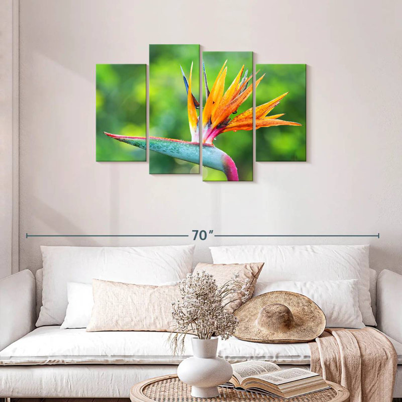 Fleur Harnek, oiseau du paradis, H 27 po x l 43 po