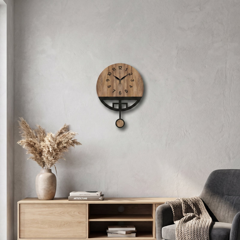 Modern Geometric Pendulum Wall Clock