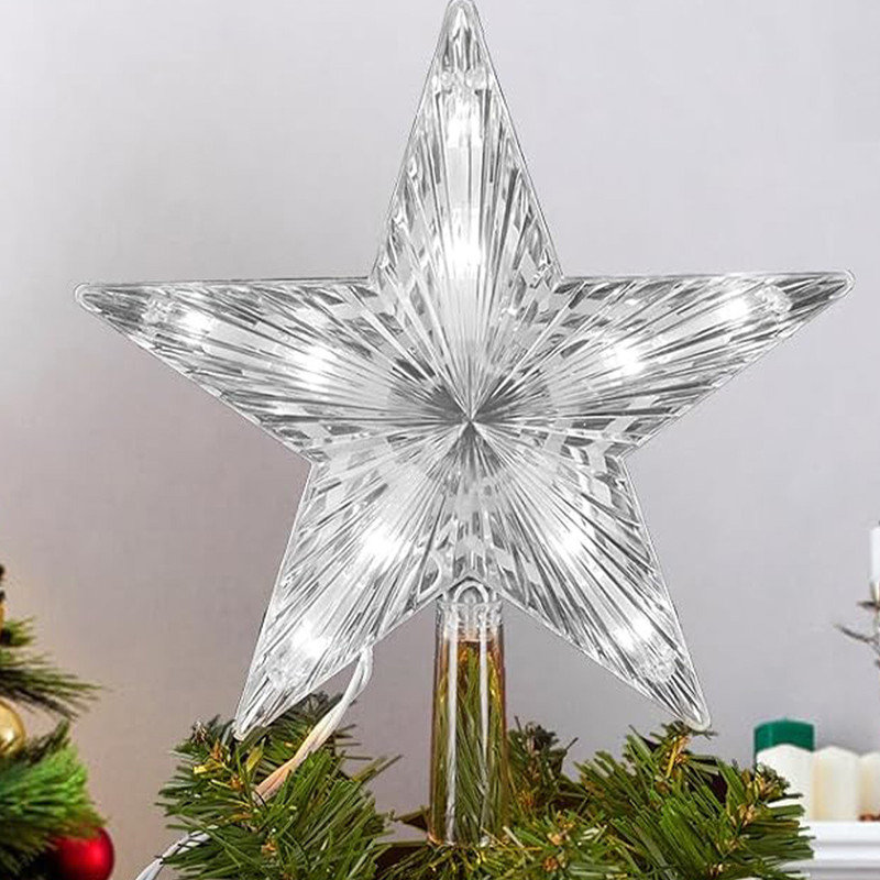 JingBell JB-01 LED Light-Up Christmas Tree Topper Star with Fairy Figure