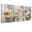 Tableau abstrait floral sur toile tendue (ensemble de 3)-1594250322