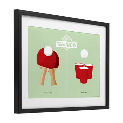 «Pong Drink and Game Time», impression encadrée sous verre, conception de JJ Brando