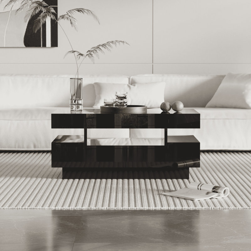 Coffee Table with Storage, Black