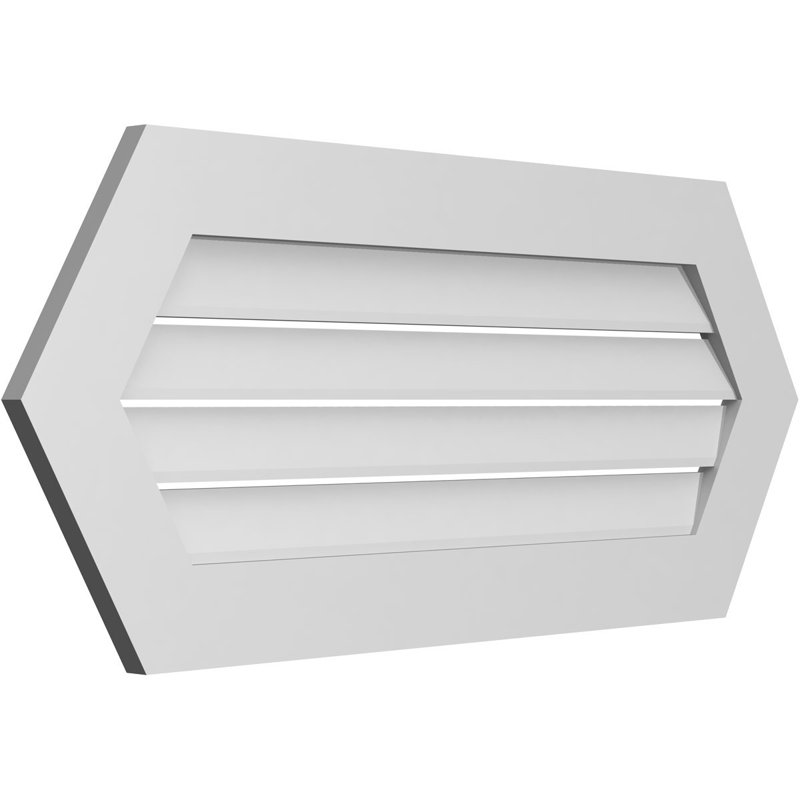 Évent horizontal fonctionnel à pignon en uréthane à surface horizontale Signature, 18" H x 42" W x 1" D