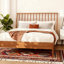 Lit plateforme en bois de bambou massif avec tête de lit haute, style bohémien, style Mid-Century moderne, aucun sommier tapissier requis-666318106-666318104