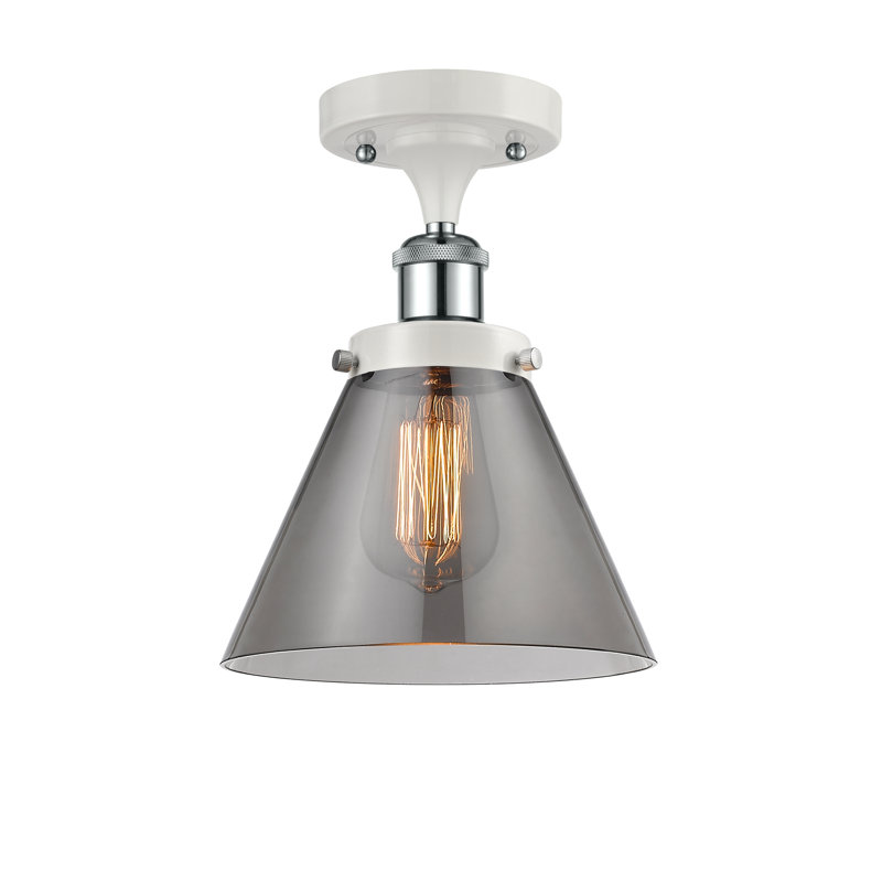 Plafonnier semi-encastré en verre, Ampoule non incluse, gris
