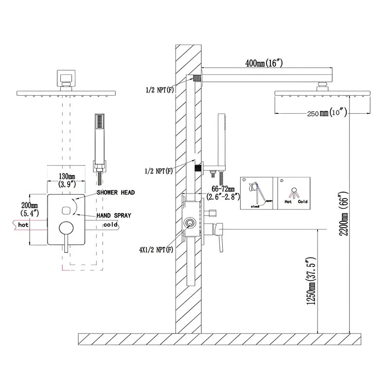 All-In-One Kit with Rough in-Valve, Matte Black