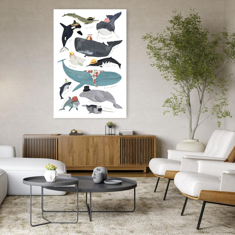 Art contemporain Art contemporain baleine dauphin, H 48 po x l 32 po