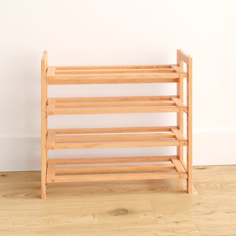 Hopkins 12 Pair Stackable Solid Wood Shoe Rack