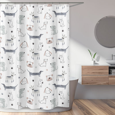 Cartoon Puppy Single Shower Curtain by Sweet Jojo Designs