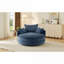 Fauteuil demi-tonneau pivotant sur 360 ° en velours côtelé bleu doux pour salon et chambre à coucher-831197904