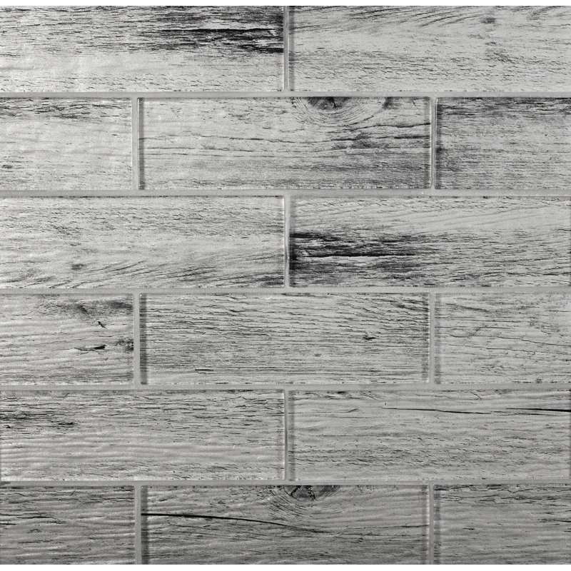 12" x 12" Glass Wood Look Mosaic Wall & Floor Tile