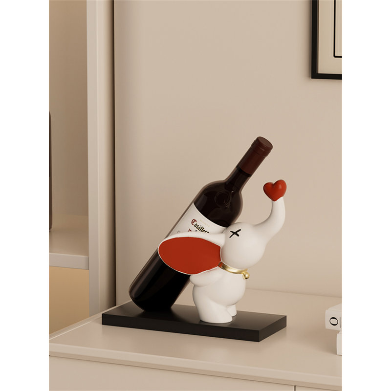 Support à vin Heartfelt Elephant, Blanc /Rouge
