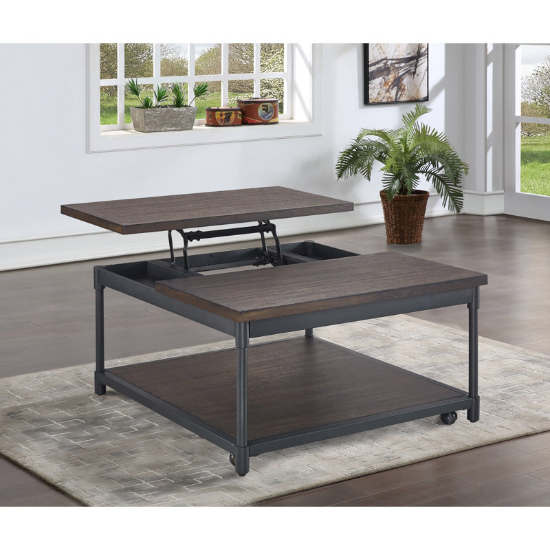 Prescott - Table de cocktail carrée relevable - Brun