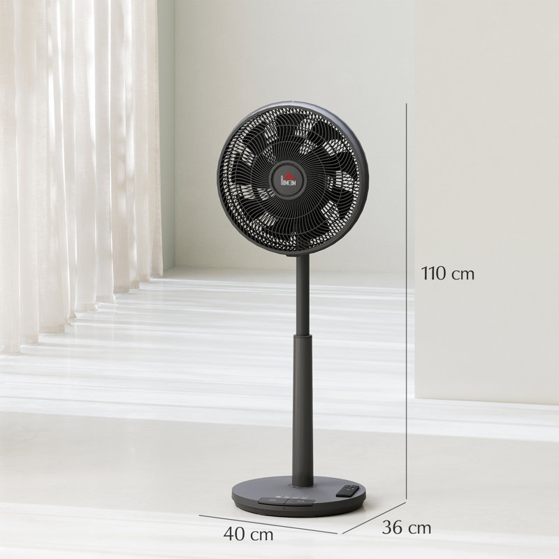 17 Stories 110cm Pedestal / Standing Fan Fan with Remote Included, Black