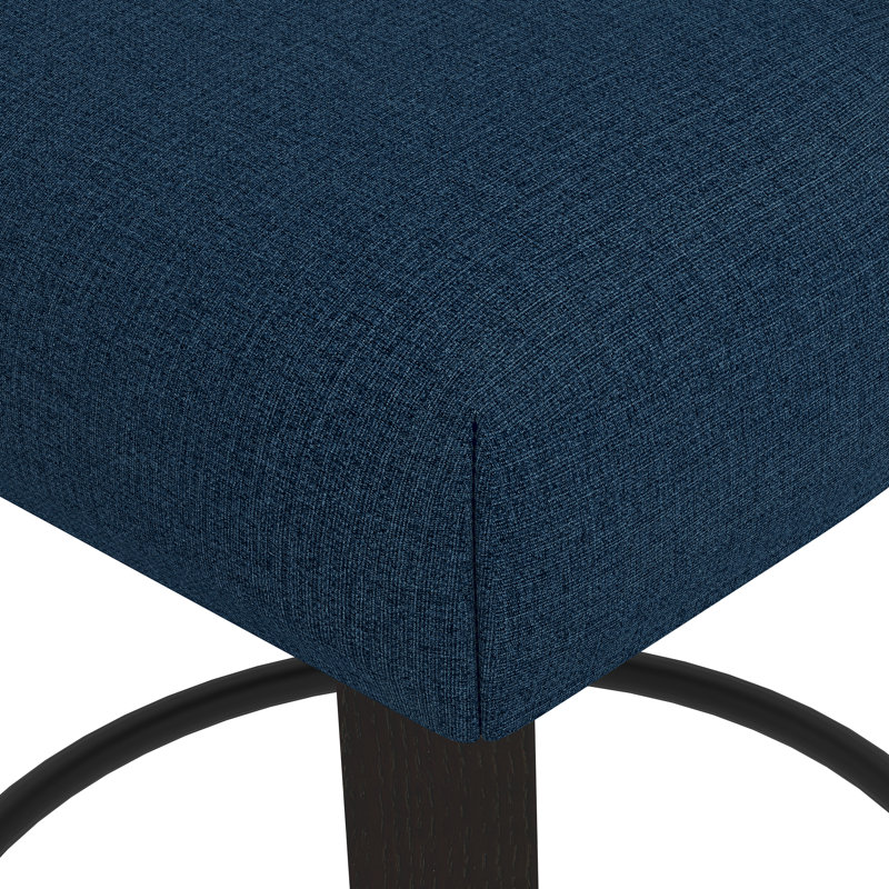 Counter Height Bar Stools, 26 Inch Seat Height Upholstered Swivel Bar Stools with Back Set of 2, Blue