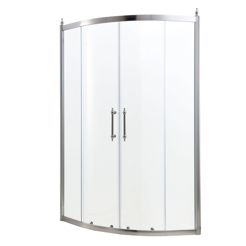Porte de douche 36 po x 72 po avec cabine de douche encadrée en chrome