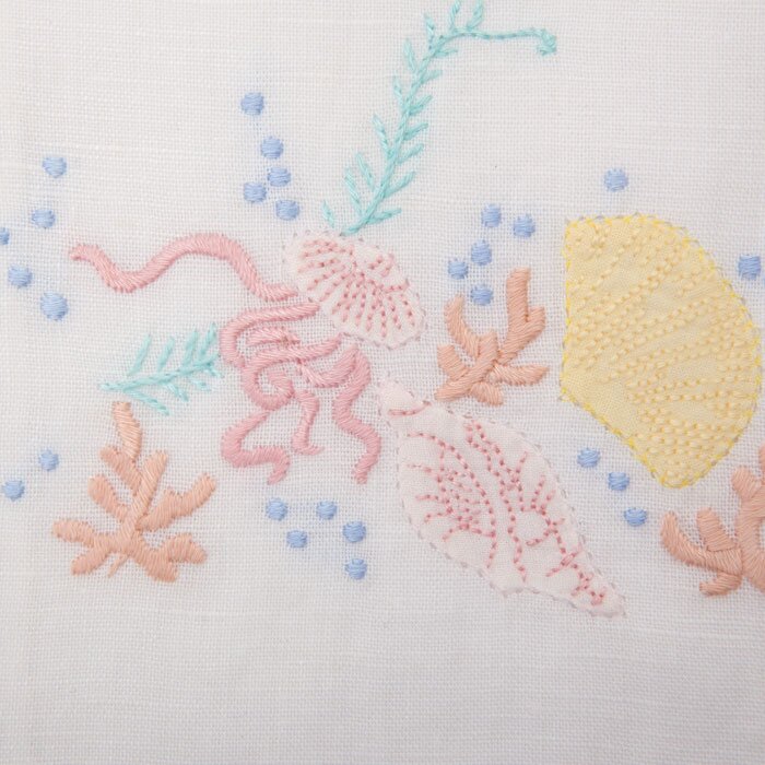 Seashell Embroidery Hand Towel