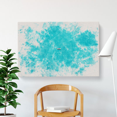 Coasting Boat Watercolour - Wrapped Canvas Print