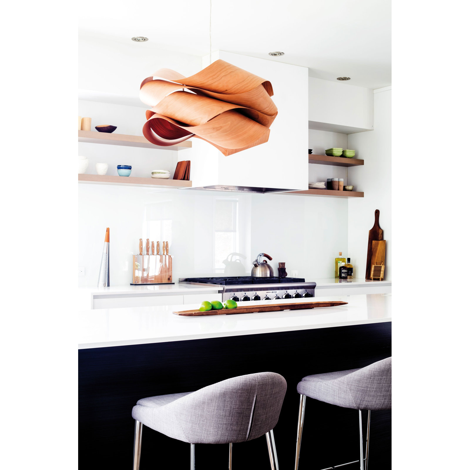 Single Light Dimmable Pendant, Matte White, 15.7" H x 27.1" W x 27.1" D, Sea Blue