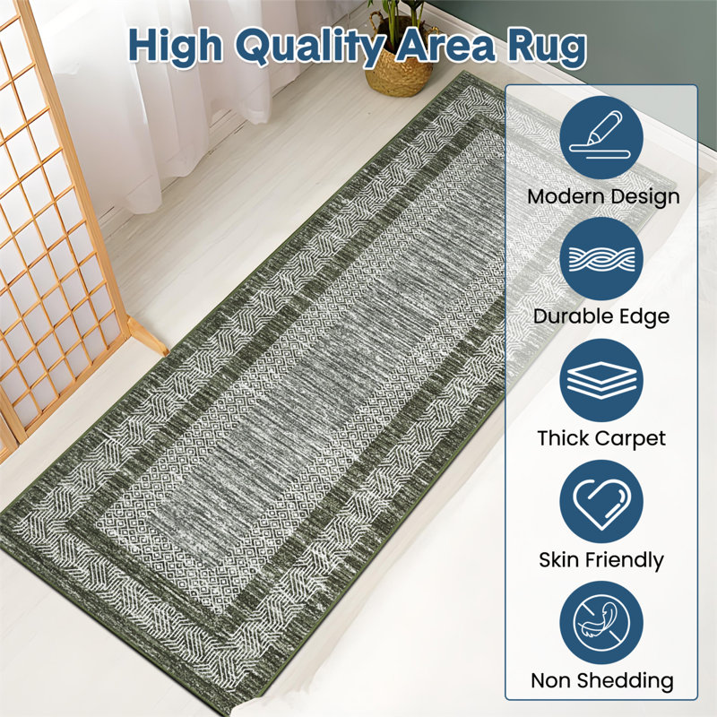 Striped Area Rug, Green, 160*230cm