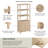 5 Shelf Bookcase with Doors, Fluted Design, Tall Storage Cabinet, Modern Wood, Natural Birch-808392286